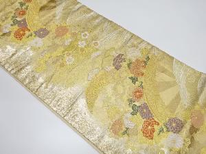 波車に草花模様織り出し袋帯